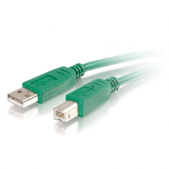 C2G 6.6ft USB 2.0-A to USB-B Cable - Green Image