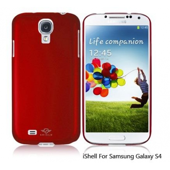 iShell Red Classic Snap-On Case + Screen Protector for Samsung Galaxy S4 Image