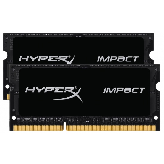 8GB Kingston Hyper X Impact DDR3 SO DIMM 1866MHz CL11 1.35V Dual Memory Kit (2 x 4GB) - Black Image