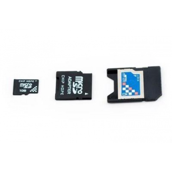 1Gb microSD 3-in-1 Card (microSD, MiniSD, SD) w/2 adapters Chip Hope Image