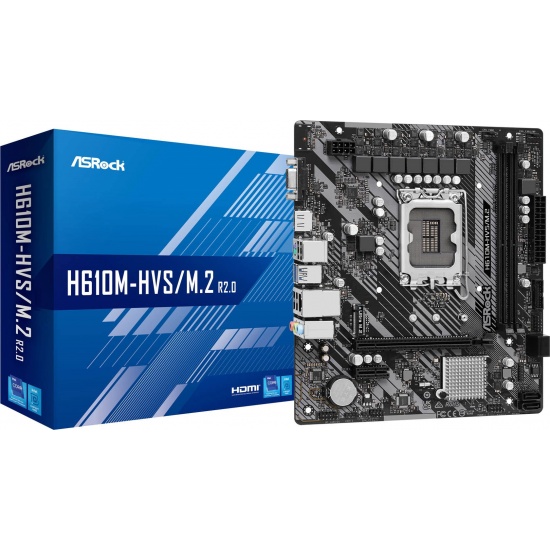 Asrock H610M-HVS/M.2 R2.0 Intel H610 Socket LGA 1700 Micro ATX DDR4 Motherboard Image