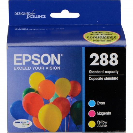 Epson 288 Multi-pack Ink Cartridge (Cyan, Magenta, Yellow) Image