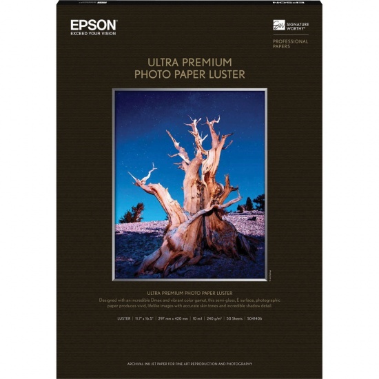 Epson Glossy A3 11.7x16.5 Ultra Premium Luster Photo Paper - 50 Sheets Image
