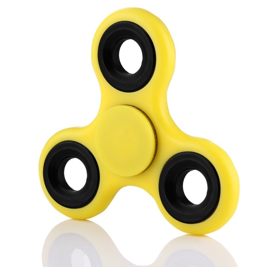 EyezOff Yellow Fidget Spinner ABS Material 1.5-min Rotation Time, Steel Beads Bearing Image