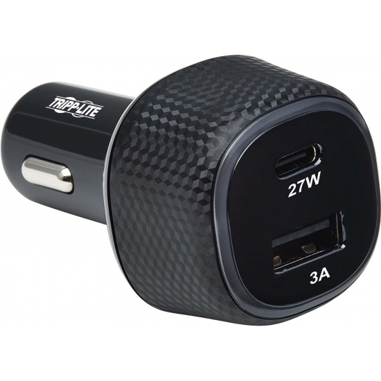 Tripp Lite Dual-Port USB Type C to USB Type A Car Charger with 39W Charging - Black Image