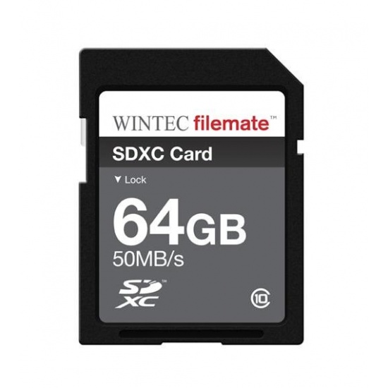 64GB Wintec Filemate SDXC CL10 Memory Card Image