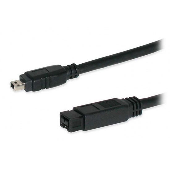 Firewire (IEEE 1394) Cable Black 300cm 10-ft - 4-pin to 9-pin Connectors Image