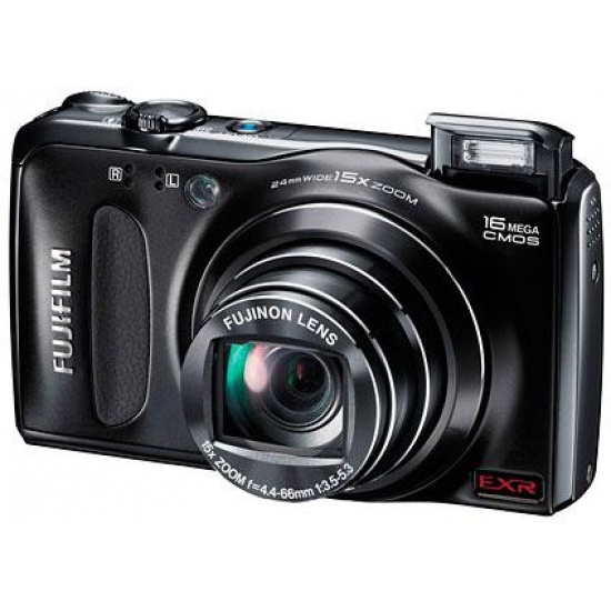 Fuji Finepix F500EXR 16 megapixel digital camera 15X optical zoom 3-inch LCD Black - 4GB SDHC card + case bundle Image