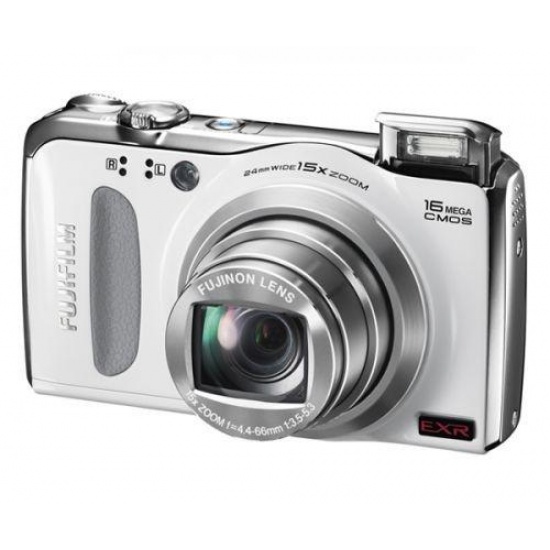 Fuji Finepix F500EXR 16 megapixel digital camera 15X optical zoom 3-inch LCD White - 4GB SDHC card + case bundle Image