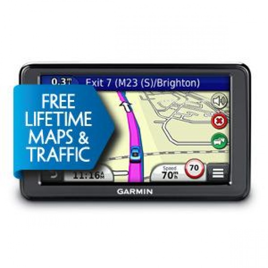 Garmin Nuvi 2595LMT GPS Satnav 5-inch screen European maps, Voice activation, 3D traffic, Lifetime maps and traffic, Guidance 2, Lane Assist Image