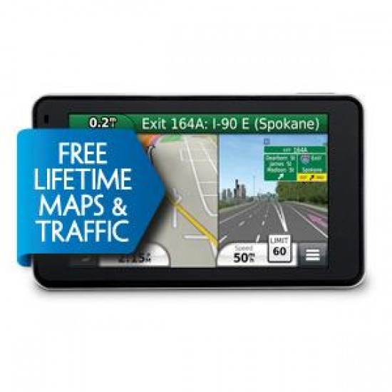 Garmin Nuvi 3490LMT GPS Satnav 4.3-inch screen European maps, Voice activation, Lifetime 3D traffic, Lifetime maps and traffic, Guidance 2, Lane Assist Image