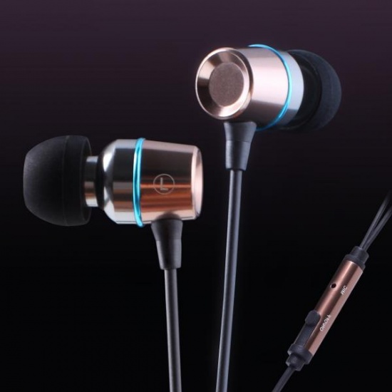 GEEQ Brown Metal Noise-isolating Earphones with Microphone Image