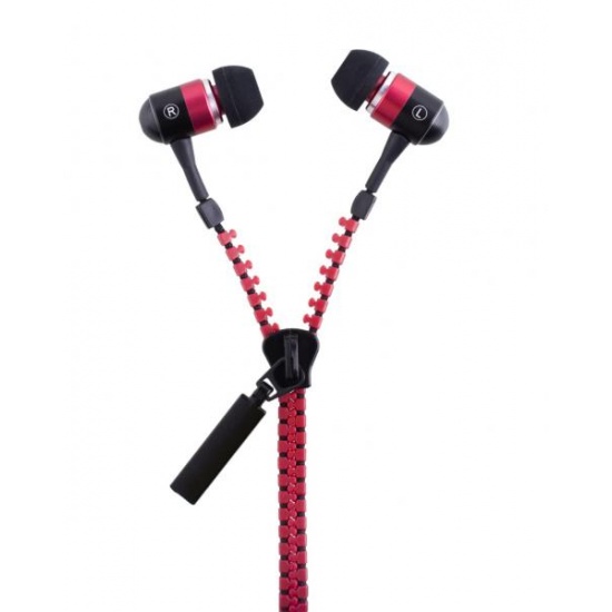 GEEQ Red Zip-Style Noise-isolating Earphone with Microphone Image