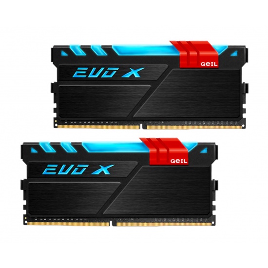 16GB GeIL DDR4 EVO X 3200MHz PC4-25600 RGB Lighting CL16 Dual Channel Kit (2x8GB) Image