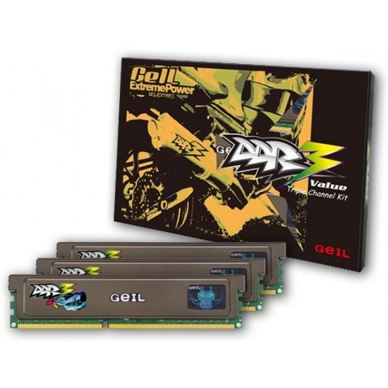 3GB GeIL DDR3 PC3-10660 1333MHz Value Series Triple Channel kit (9-9-9-24) Image