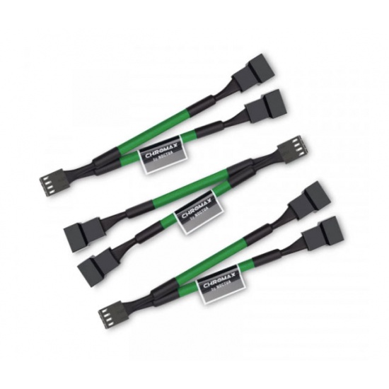 Noctua NA-SYC1 Chromax 4 Pin Y Cables - 3 Pack - Green Image