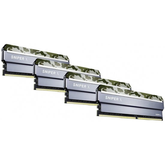 32GB G.Skill DDR4 2400MHz Sniper X PC4-19200 CL17 Quad Channel Kit (4x 8GB) Classic Camo Image 32GB G.Skill DDR4 2400MHz Sniper X PC4-19200 CL17 Quad Channel Kit (4x 8GB) Classic Camo Image