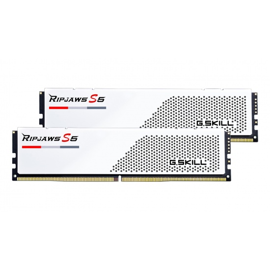 64GB G.Skill DDR5 Ripjaws S5 6000MHz CL30 Dual Channel Kit 2x 32GB White Image