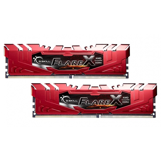 32GB G.Skill Flare X DDR4 2400MHz PC4-19200 for AMD Ryzen CL15 Dual Channel Kit (2x16GB) Red Image