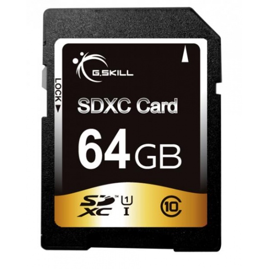 64GB G.Skill SDXC CL10 UHS-1 memory card Image