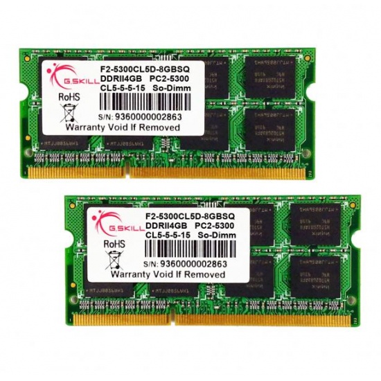 8GB G.Skill DDR2 PC2-5300 laptop dual channel memory kit (5-5-5-15) SQ Series Image