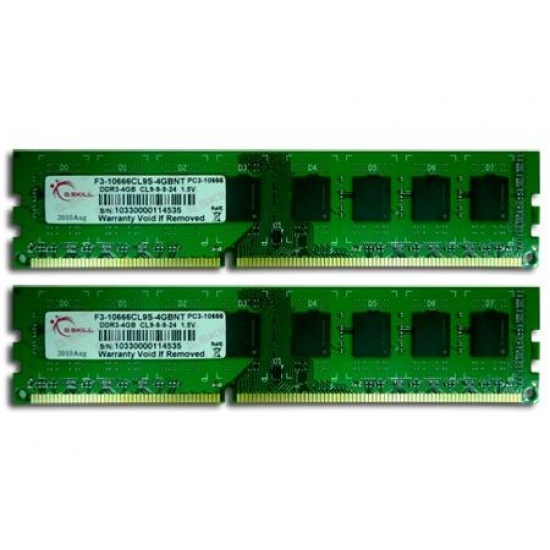 8GB G.Skill DDR3 PC3-10600 1333MHz CL9 NT Series Desktop dual channel memory kit (2x4GB) Image
