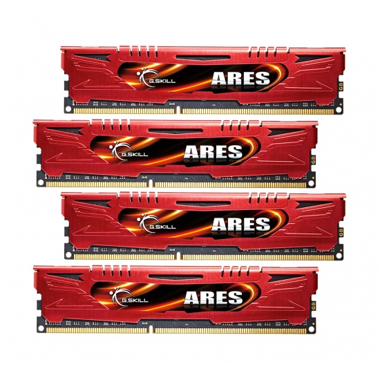 32GB G.Skill DDR3 PC3-17000 2133MHz Ares Series Low Profile (11-13-13-31) Red Quad Channel kit 4x8GB Image