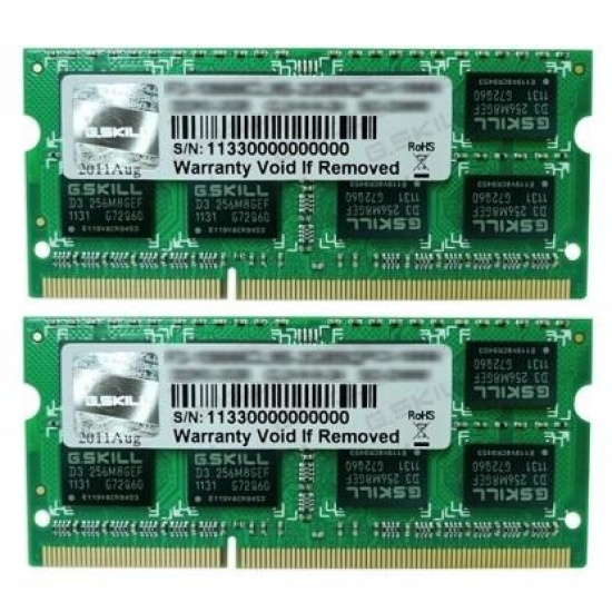 8GB G.Skill DDR3 PC3-12800 CL9 SQ Series laptop memory dual channel kit Image