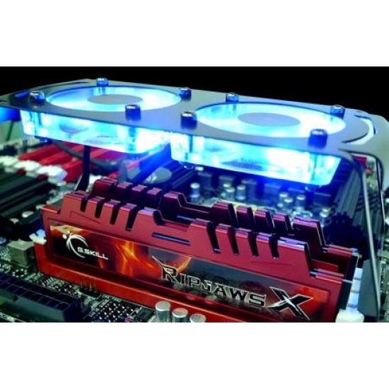 16GB G.Skill DDR3 PC3-17000 RipjawsX Series + Cooling fan for Sandy Bridge (9-11-9-28) Quad Kit (4x4GB) Image