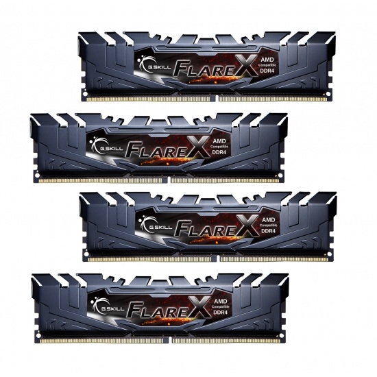 32GB G.Skill Flare X DDR4 3200MHz PC4-25600 for AMD Ryzen CL14 Quad Channel Kit (4x8GB) Image
