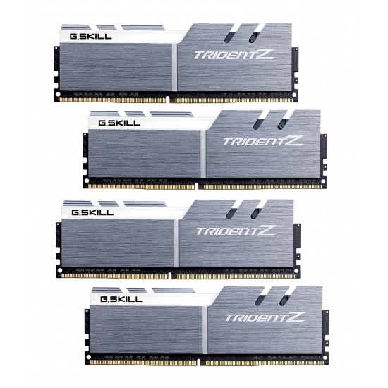 64GB G.Skill DDR4 Trident Z 3200Mhz PC4-25600 CL15 White/Gray 1.35V Quad Channel Kit (4x16GB) Image