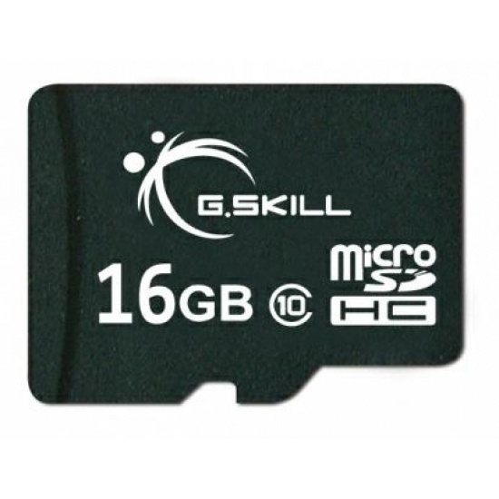 16GB G.Skill microSDHC CL10 memory card with SD adapter Image
