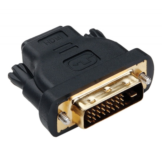 HDMI Female to DVI-D 24+1 Male Adapter with Gold Contacts Image