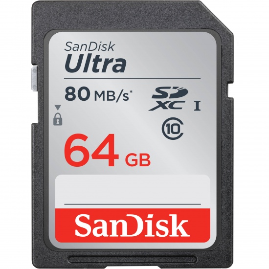 64GB SanDisk Ultra SDXC CL10 UHS-I Memory Card Image