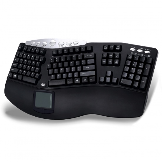 Adesso Truform Pro Ergo USB Touchpad Keyboard - Black Image