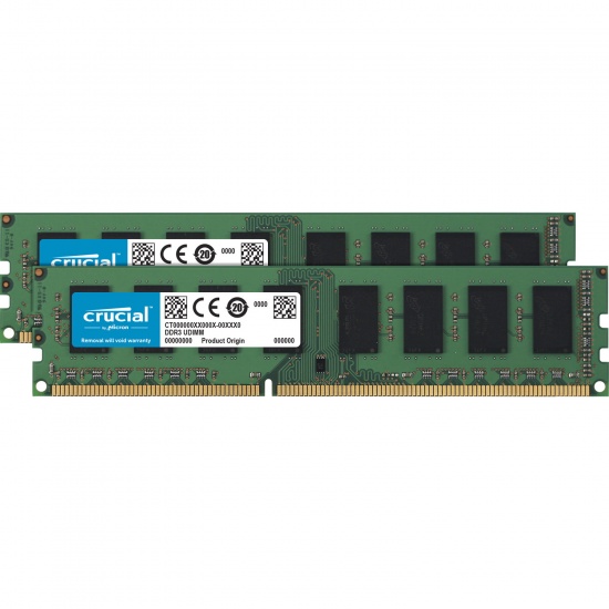 4GB Crucial DDR3 PC3-12800 1600MHz CL11 1.35V Dual Memory Kit (2 x 2GB) Image
