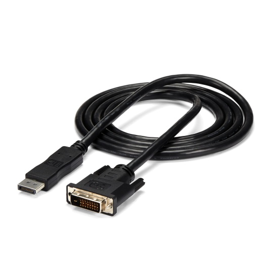StarTech.com 6ft (1.8m) DisplayPort to DVI Cable - DisplayPort to DVI Adapter Cable 1080p Video - DisplayPort to DVI-D Cable Single Link - DP to DVI Monitor Cable - DP 1.2 to DVI Converter Image
