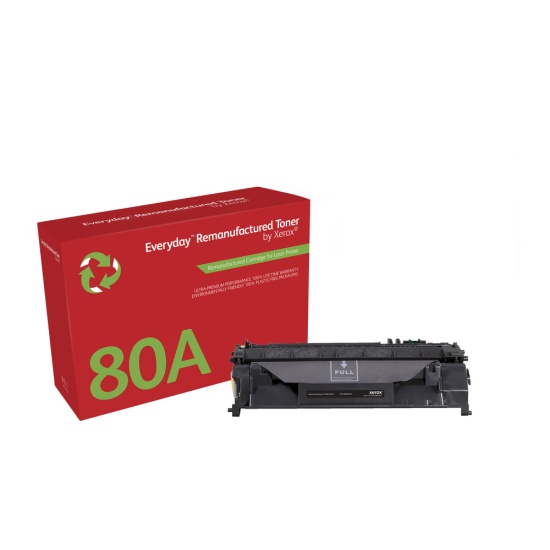 Everyday Remanufactured Black Toner by Xerox replaces HP 80A (CF280A), Standard Capacity Image