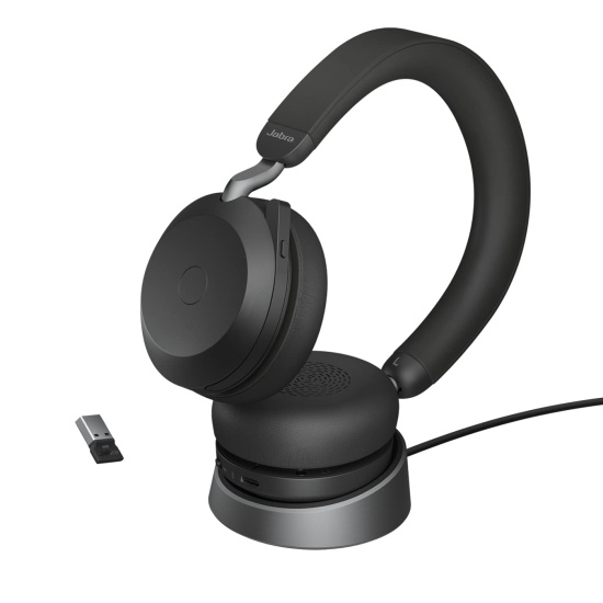 Jabra Evolve2 75 - USB-A MS Teams with Desk Stand - Black Image