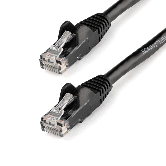 StarTech.com 1m CAT6 Ethernet Cable - Black CAT 6 Gigabit Ethernet Wire -650MHz 100W PoE RJ45 UTP Network/Patch Cord Snagless w/Strain Relief Fluke Tested/Wiring is UL Certified/TIA Image