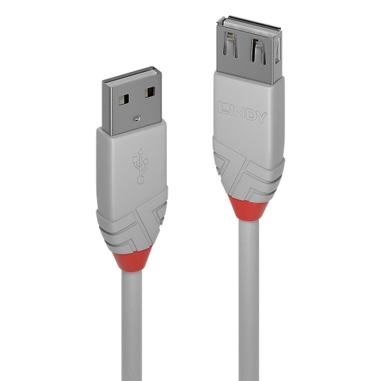 Lindy 3m USB 2.0 Type A Extension Cable, Anthra Line Image