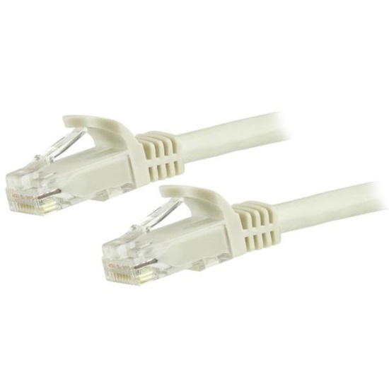 StarTech.com 5m CAT6 Ethernet Cable - White CAT 6 Gigabit Ethernet Wire -650MHz 100W PoE RJ45 UTP Network/Patch Cord Snagless w/Strain Relief Fluke Tested/Wiring is UL Certified/TIA Image