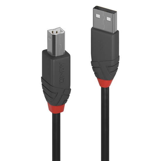 Lindy 5m USB 2.0 Type A to B Cable, Anthra Line Image