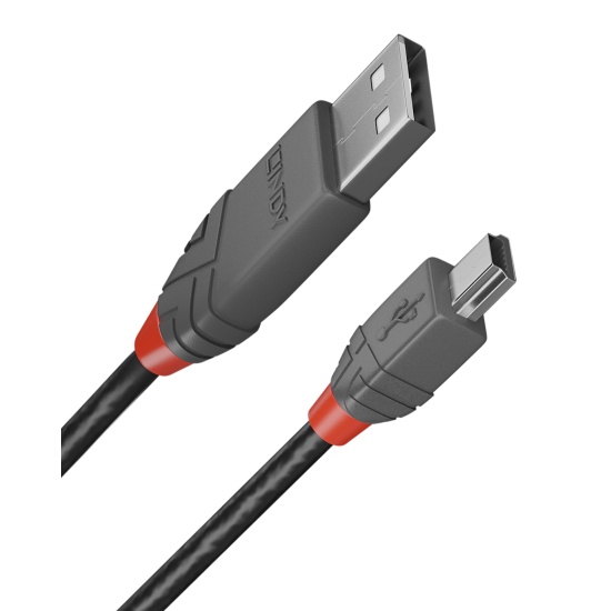 Lindy 3m USB 2.0 Type A to Mini-B Cable, Anthra Line Image