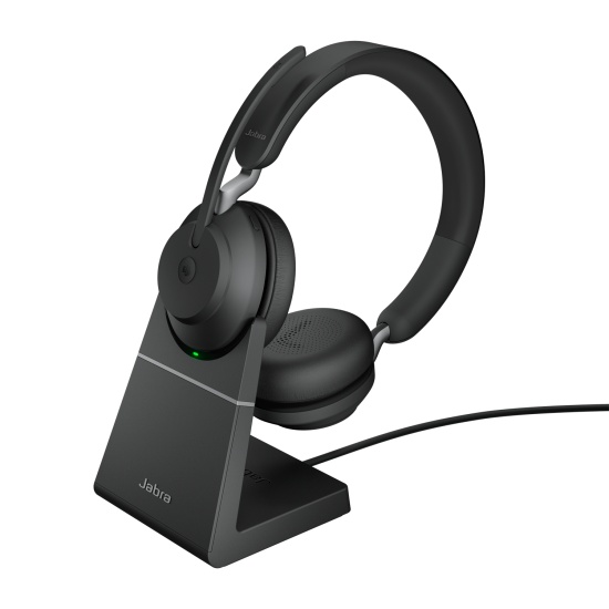 Jabra Evolve2 65 USB-A Black MS Chrg stand Stereo Image