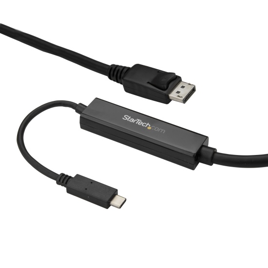StarTech.com 9.8ft/3m USB C to DisplayPort 1.2 Cable 4K 60Hz - USB-C to DisplayPort Adapter Cable - HBR2 USB Type-C DP Alt Mode to DP Monitor Video Cable - Works w/ Thunderbolt 3 - Black Image