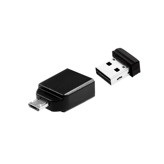 Verbatim Nano - USB 2.0 Drive Drive con Adattatore Micro USB da 16 GB - Black Image