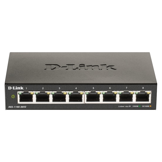 D-Link DGS-1100-08V2 network switch Managed L2 Gigabit Ethernet (10/100/1000) Black Image