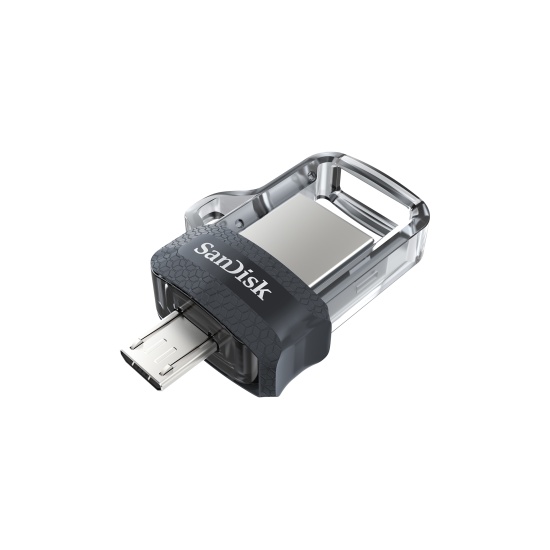 SanDisk Ultra Dual m3.0 USB flash drive 256 GB USB Type-A / Micro-USB 3.2 Gen 1 (3.1 Gen 1) Black, Silver, Transparent Image