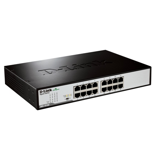 D-Link DGS-1016D/E network switch Unmanaged Black, Metallic Image